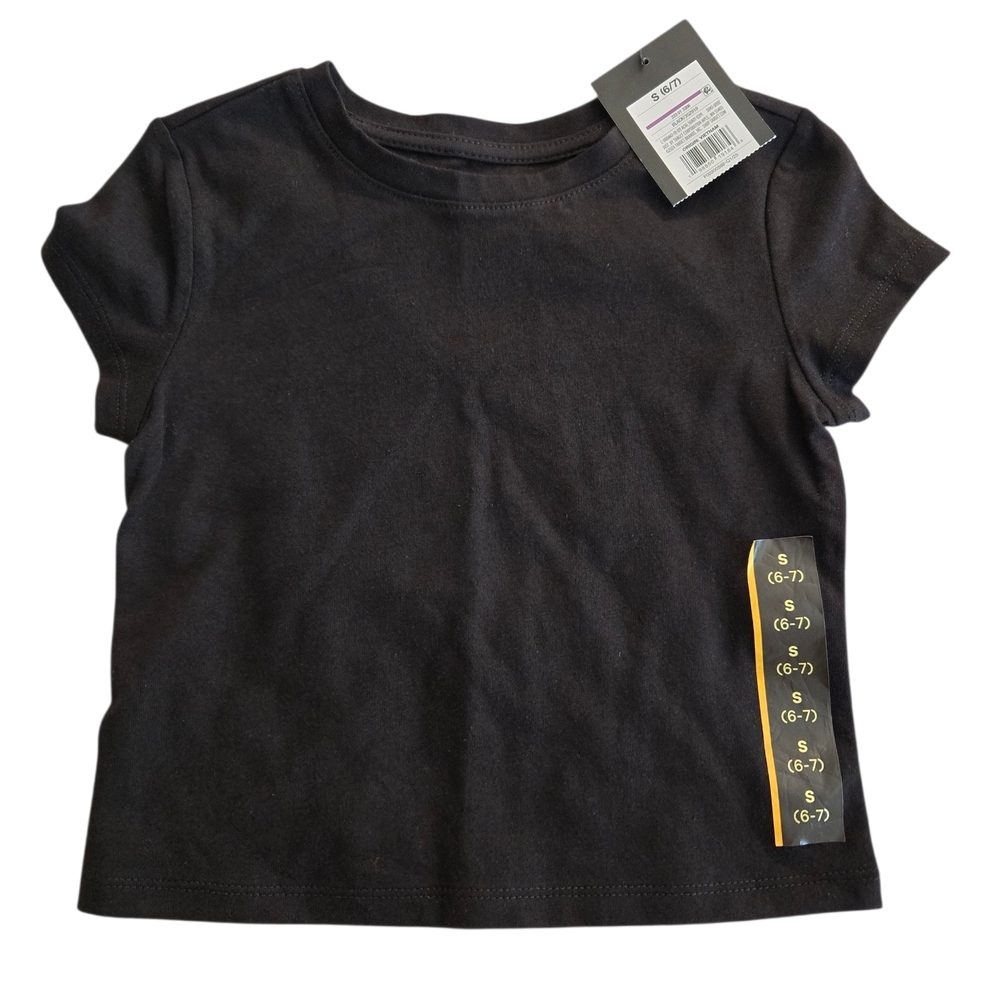 Art Class Girls Black Crew Neck T-Shirt Size Small (6/7) NWT